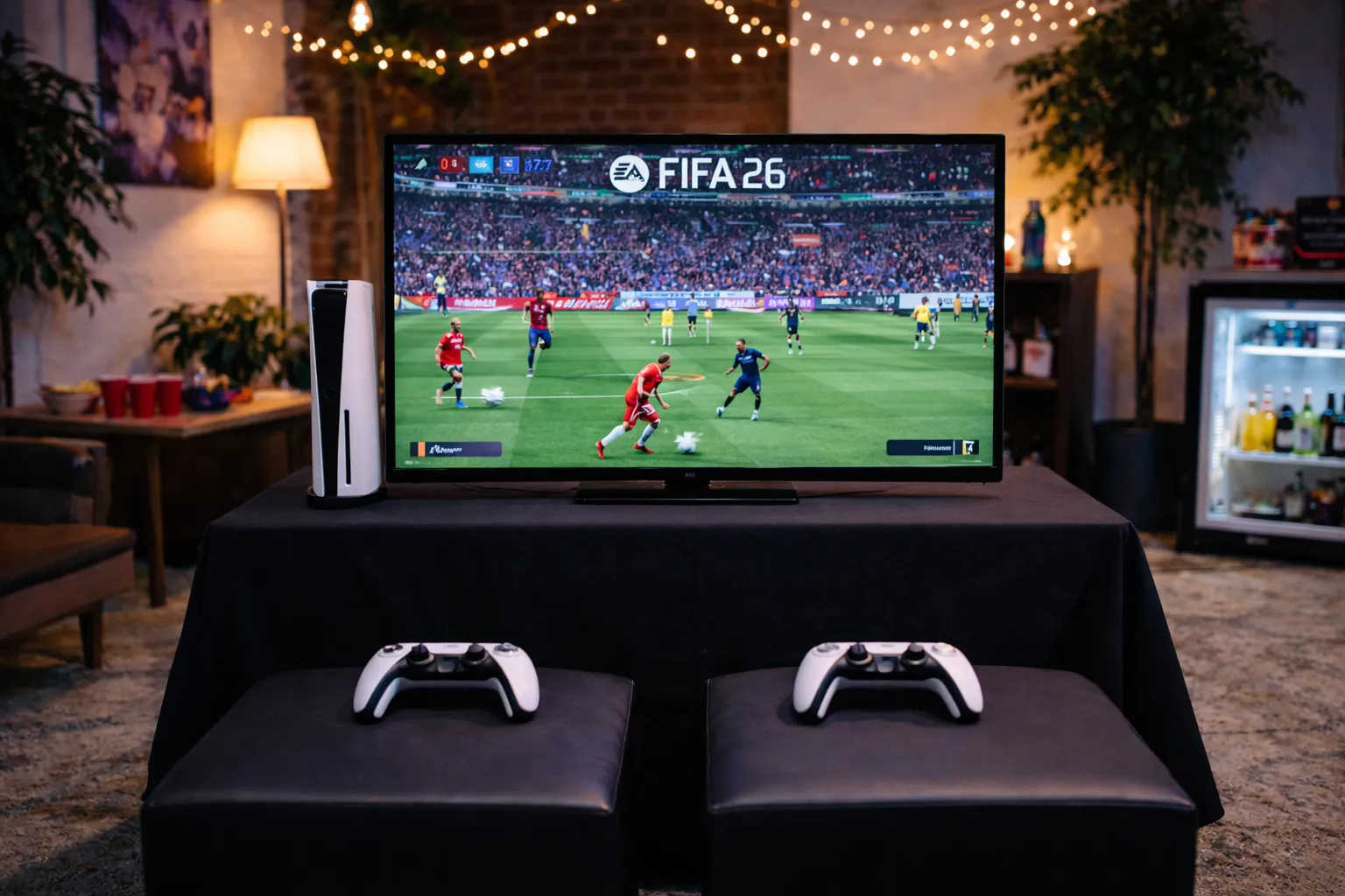 Strefa gamingowa z konsolą PlayStation 5 na event