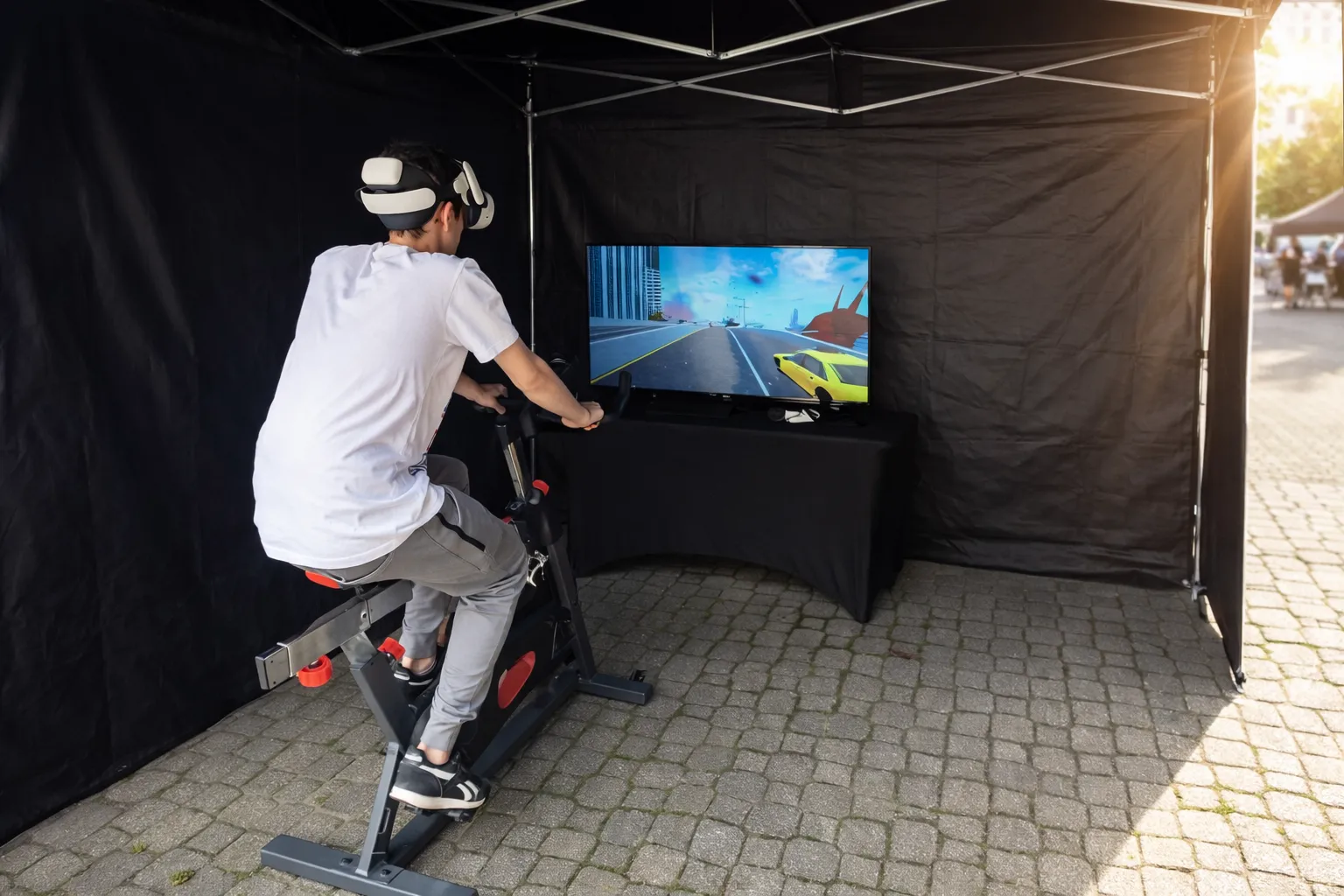 Symulator roweru VR na event firmowy i piknik